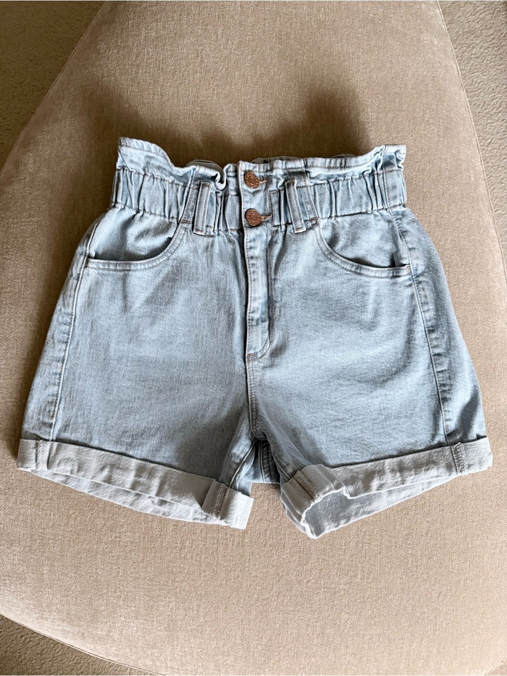 Garage Paperbag Denim Shorts